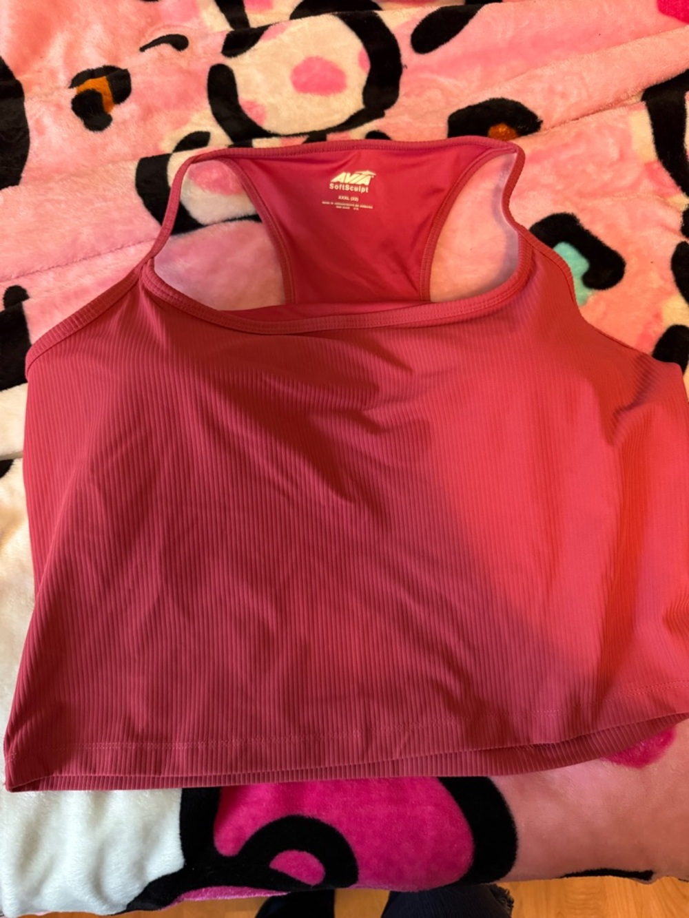 Avia Ribbed Racerback Crop Tank in Rose